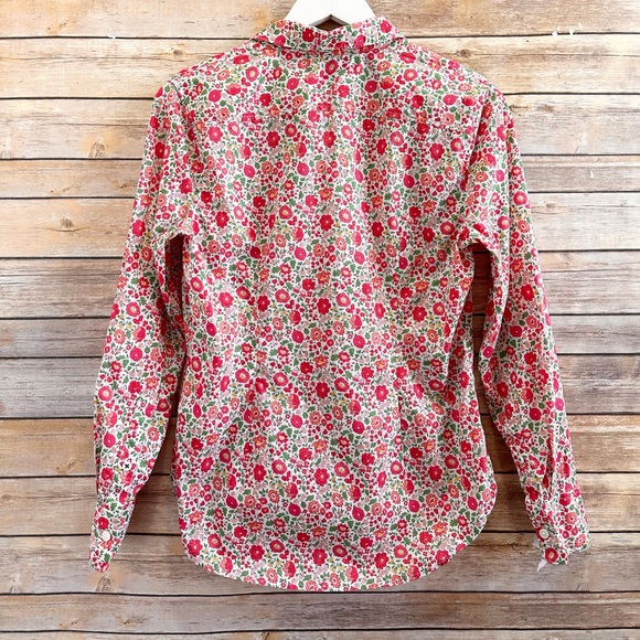 J. Crew Shirt Women’s Size 4 Slim Multicolor Floral Button Up Liberty Fabric - Picture 2 of 7